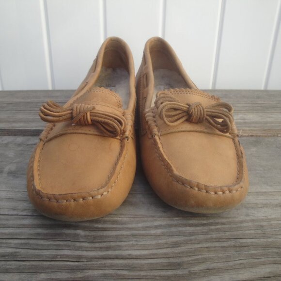 Ugg Australia Meena Sheepskin Lined Driving Loafer – Chestnut Suede - Picture 2 of 6